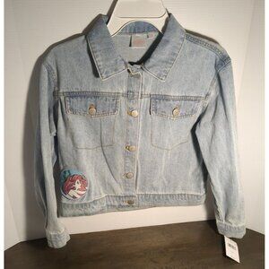 Disney 's The Little Mermaid Jean Jacket Girls Button Up Blue Denim New w/tags